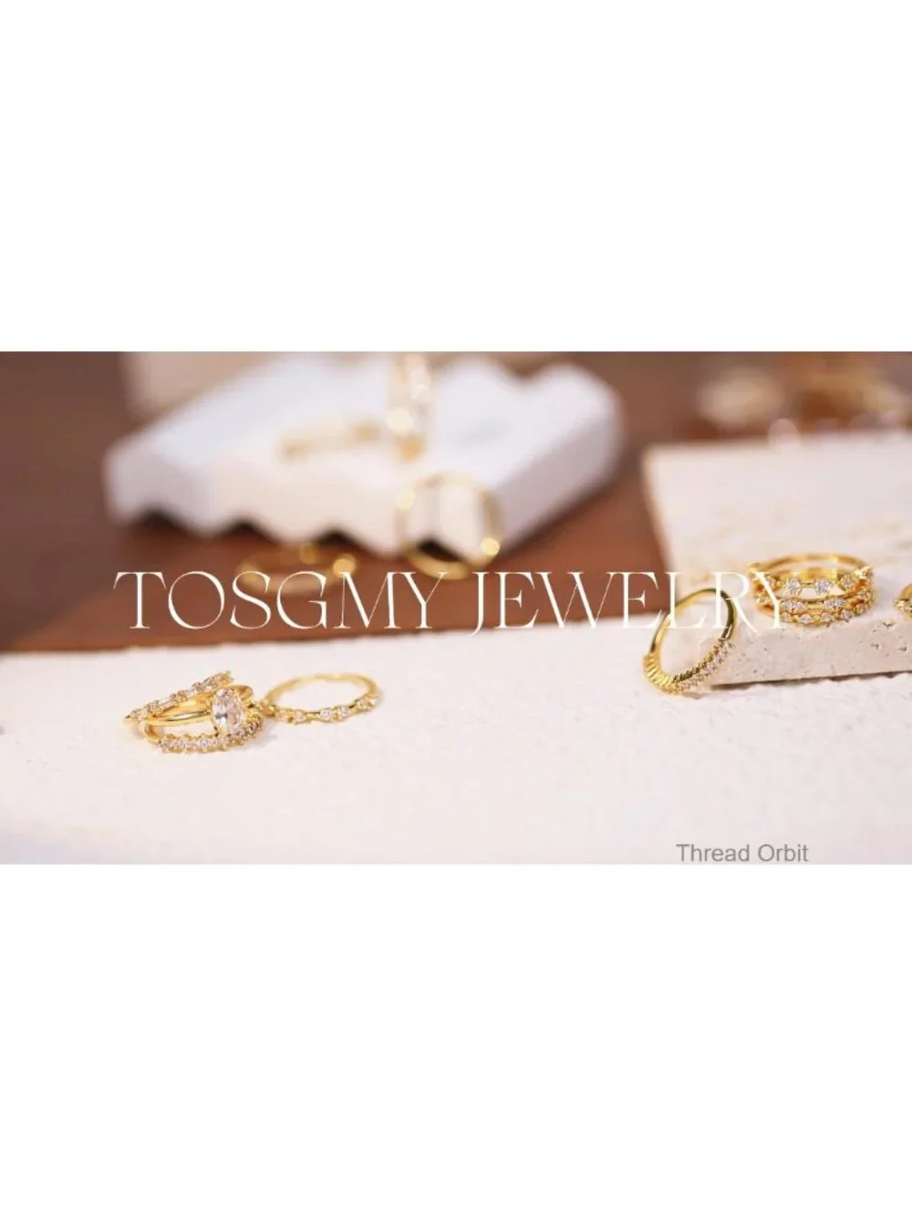 Stackable Gold Plated Cubic Zirconia Wedding Band Ring Set Non Tarnish